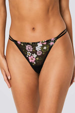 תחתוני חוטיני PERLE עם פאייטים פרחוניים 