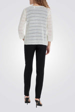 עליונית סריגה פתוחה בצבע אופווייט