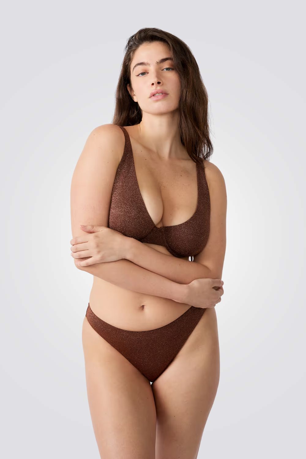 חזיית ביקיני משולשים מנצנצת HELIO לנשים