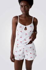 מכנסי פיג'מה קצרים בהדפס דובדבנים | איתם