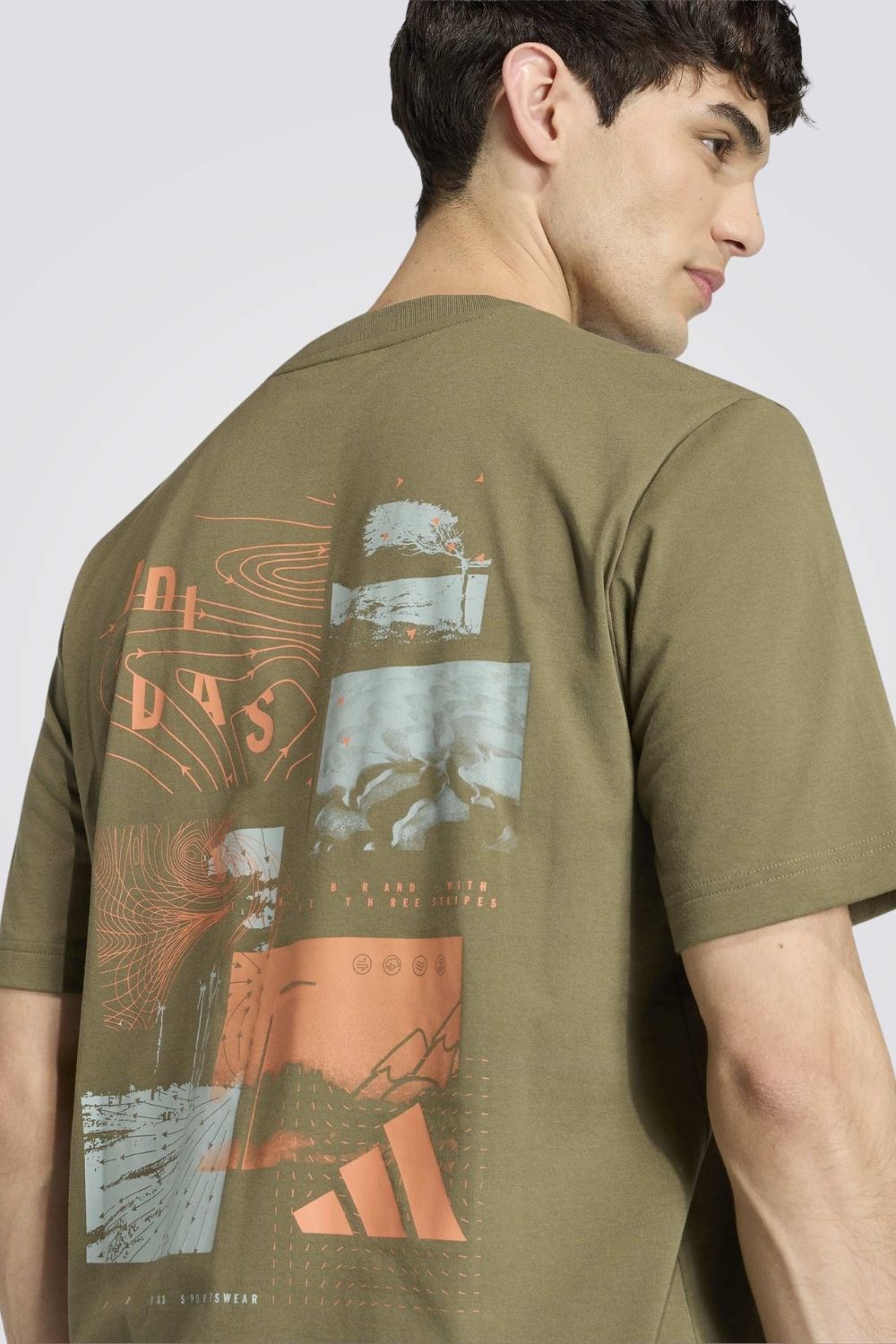 טישירט קצרה עם הדפס לגברים | אדידס