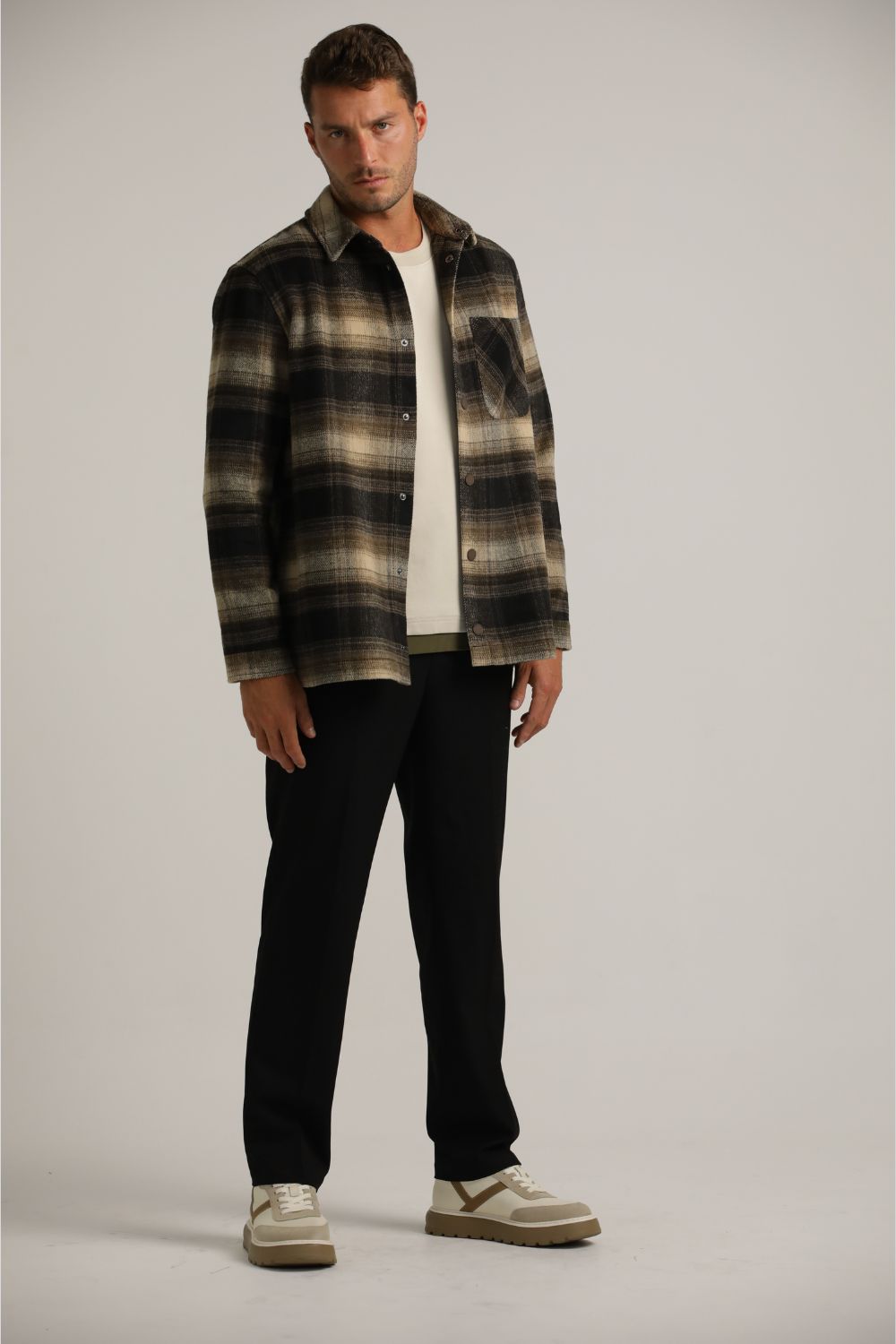 אוברשירט פלאנל בעיצוב משובץ | קנת קול