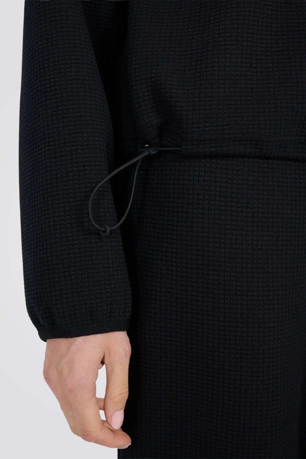 סווטשירט בטקסטורת וואפל ומכפלת מתכווננת לנשים| 4F