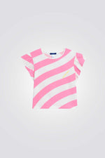 טישירט לילדות עם הדפס פסים