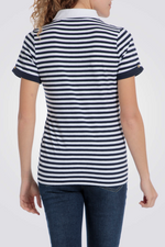 חולצת פולו פסים נייבי