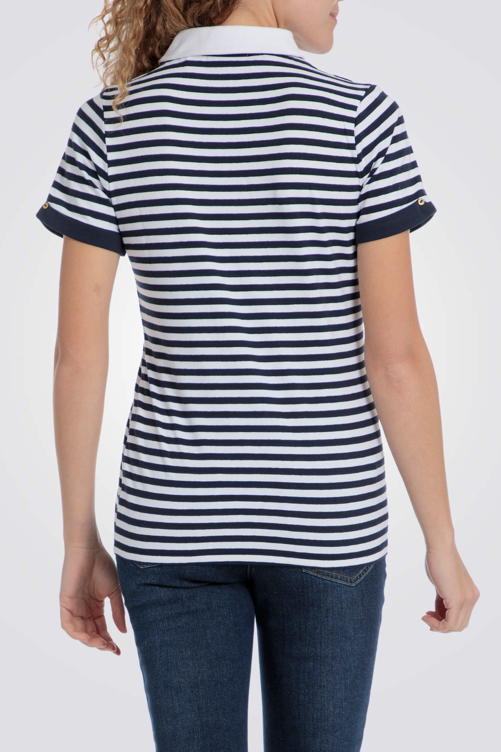 חולצת פולו פסים נייבי