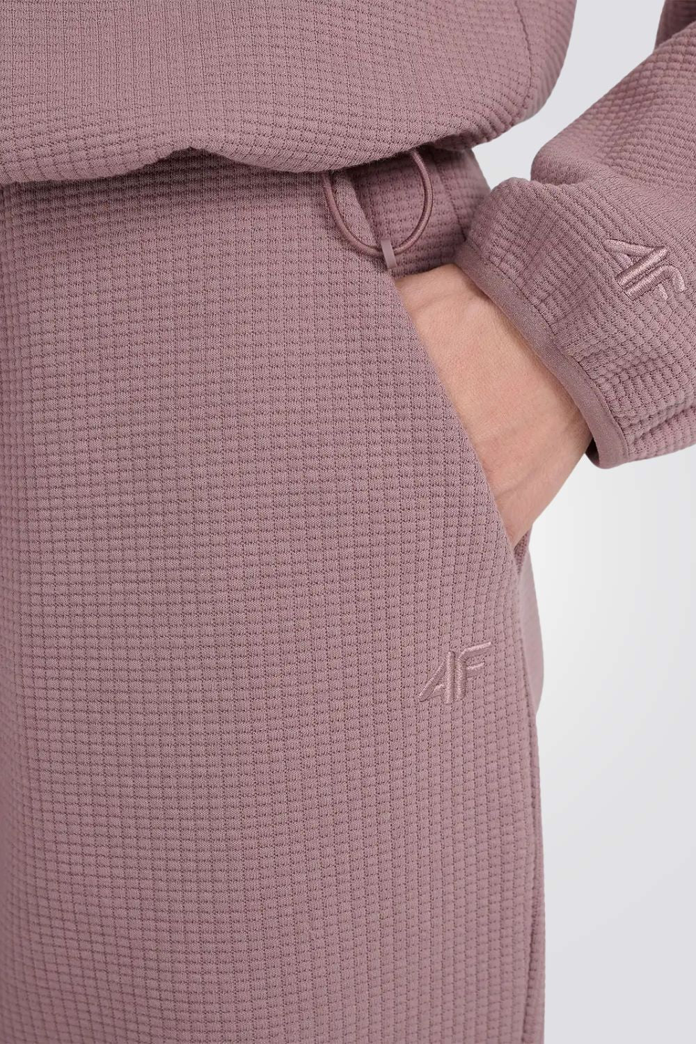 מכנסיים ארוכים Waffle-Knit Sweatpants לנשים | 4F 
