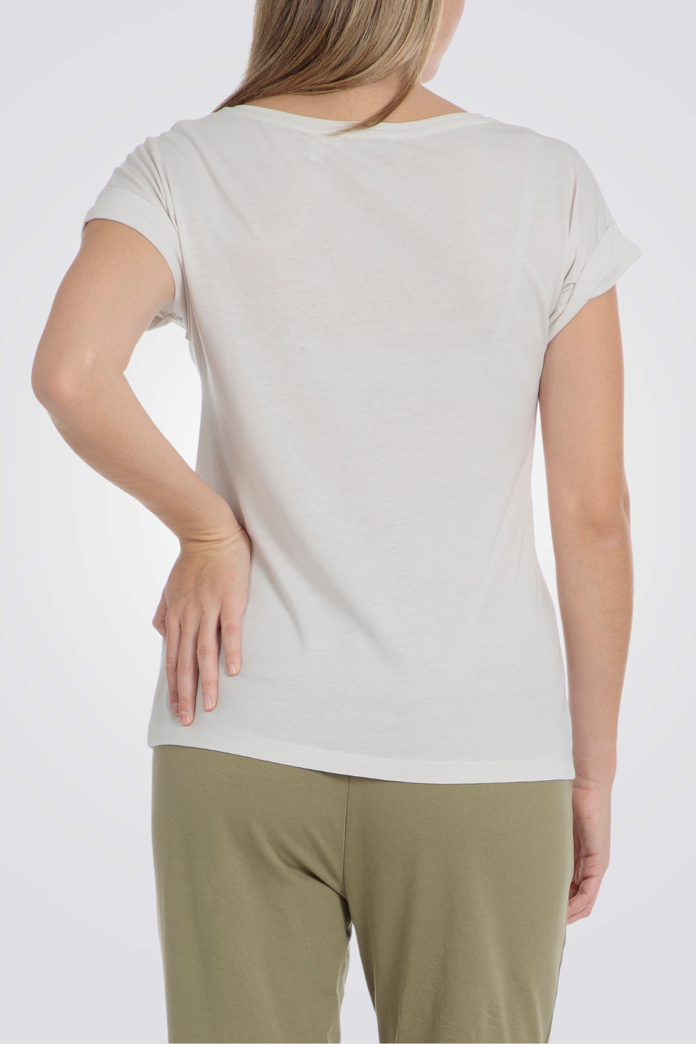 חולצת טי שירט ריינסטון מודפסת 