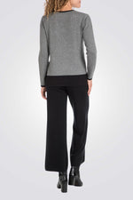 מכנסי סריג ארוכים Wide Leg בצבע שחור