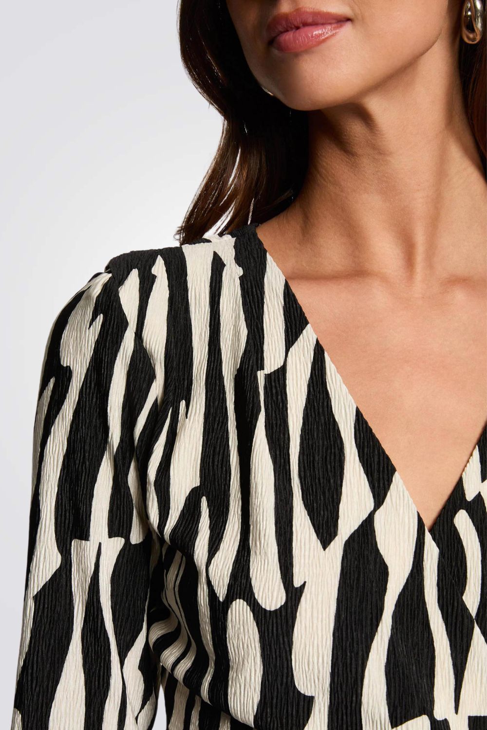 שמלת מעטפת קצרה הדפס אבסטרקטי 