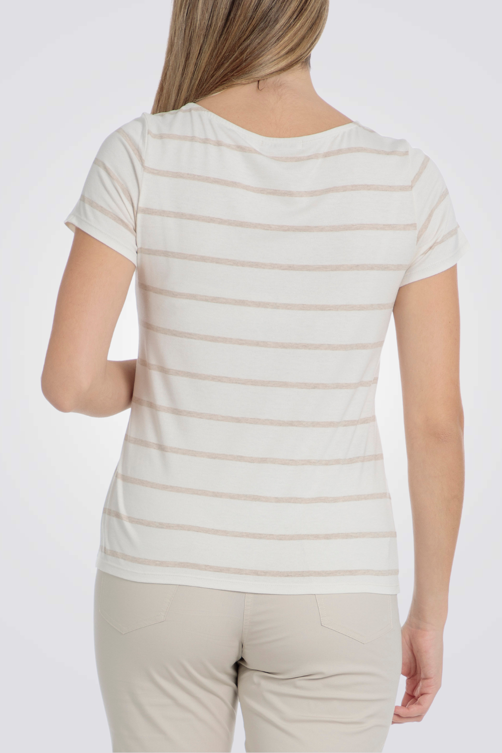 חולצת טי פסים קצרה 