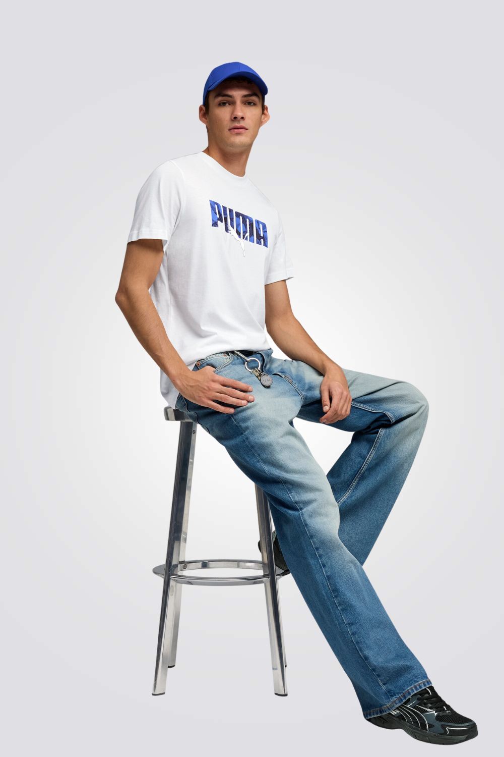 טישירט קצרה עם הדפס לוגו לגברים | פומה