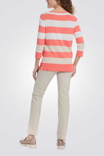 סריג שרוולי 3/4 הדפס פסים