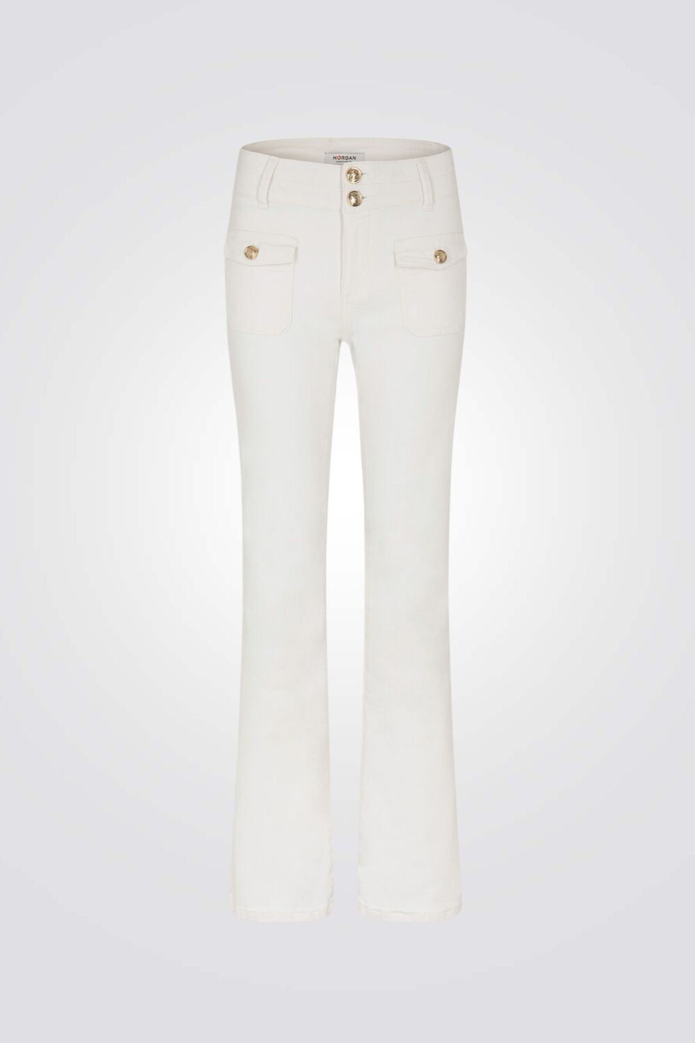 מכנס ג'ינס Bootcut גזרה גבוהה בצבע אופווייט 