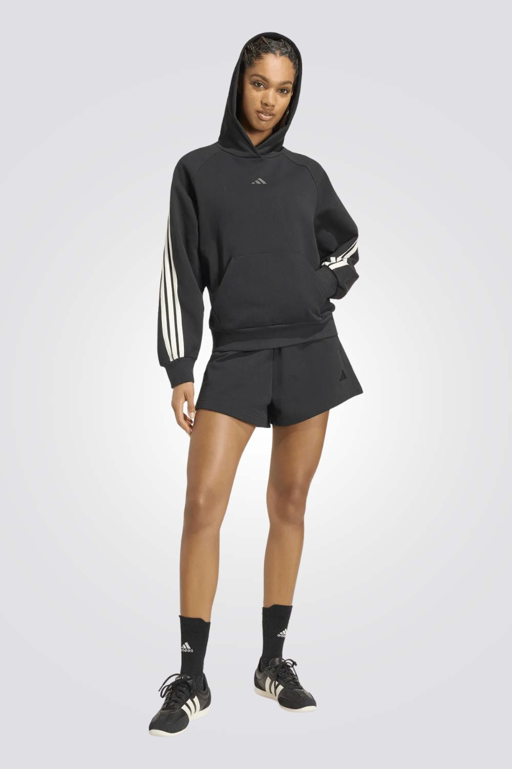 סווטשרט Adidas Kit 3-Stripes שחור לנשים | אדידס