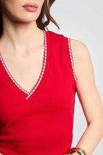 גופיה במראה ריב בצבע אדום