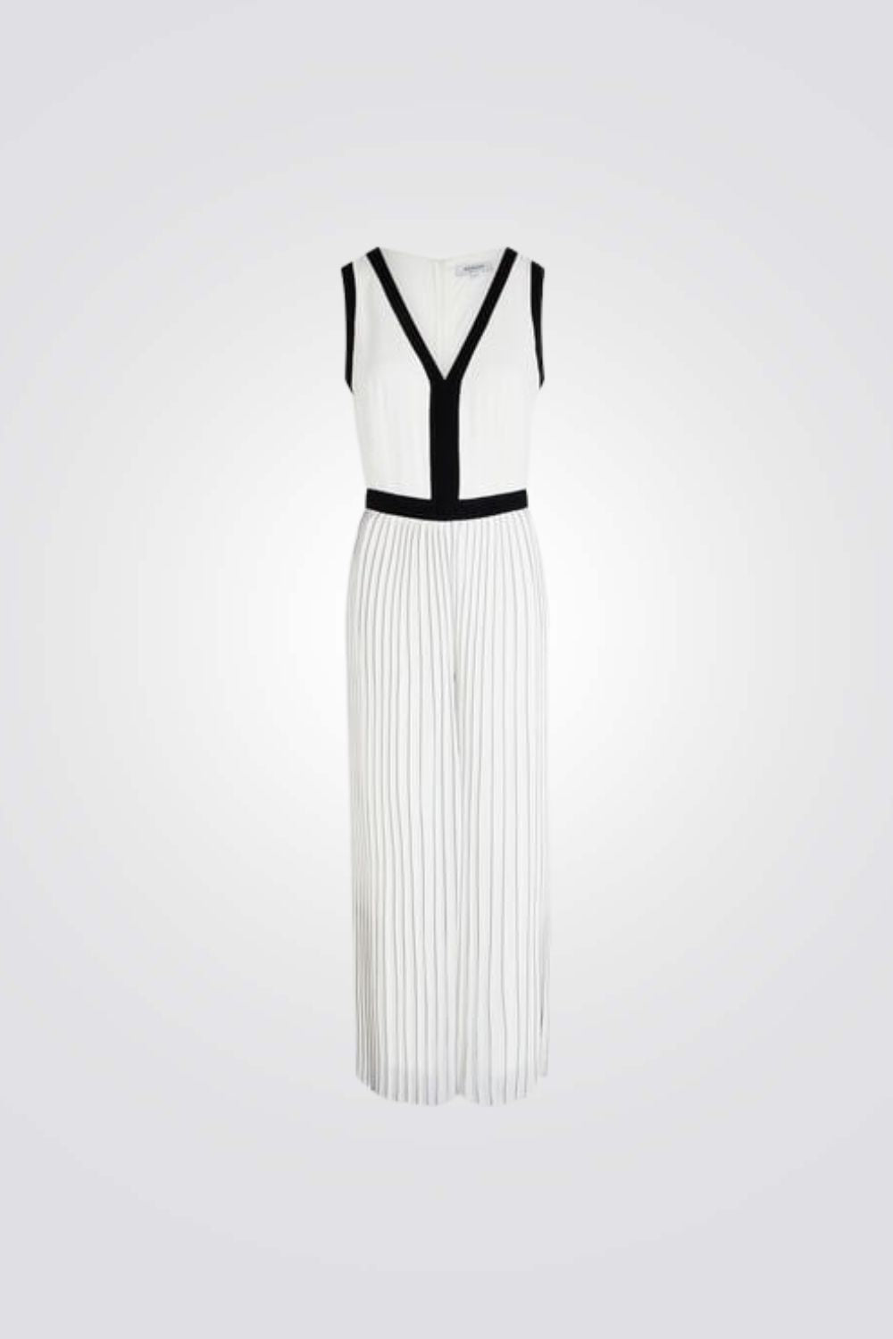 אוברול פליסה בצבע לבן/שחור