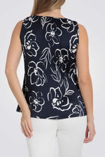 גופיית פליסה בצבע נייבי הדפס פליסה