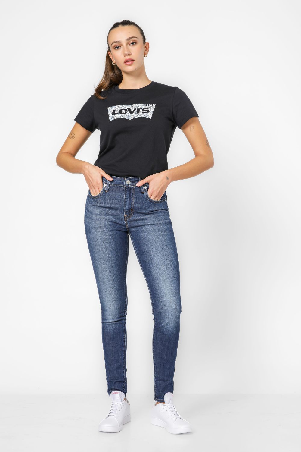 מכנסי ג'ינס לנשים 721 סקיני בצבע כחול