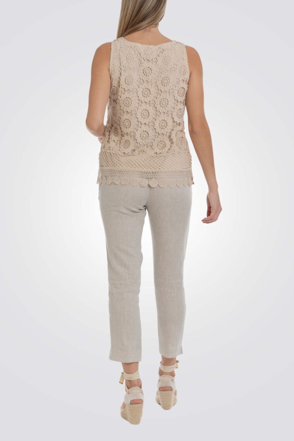 מכנס פשתן בצבע בז'