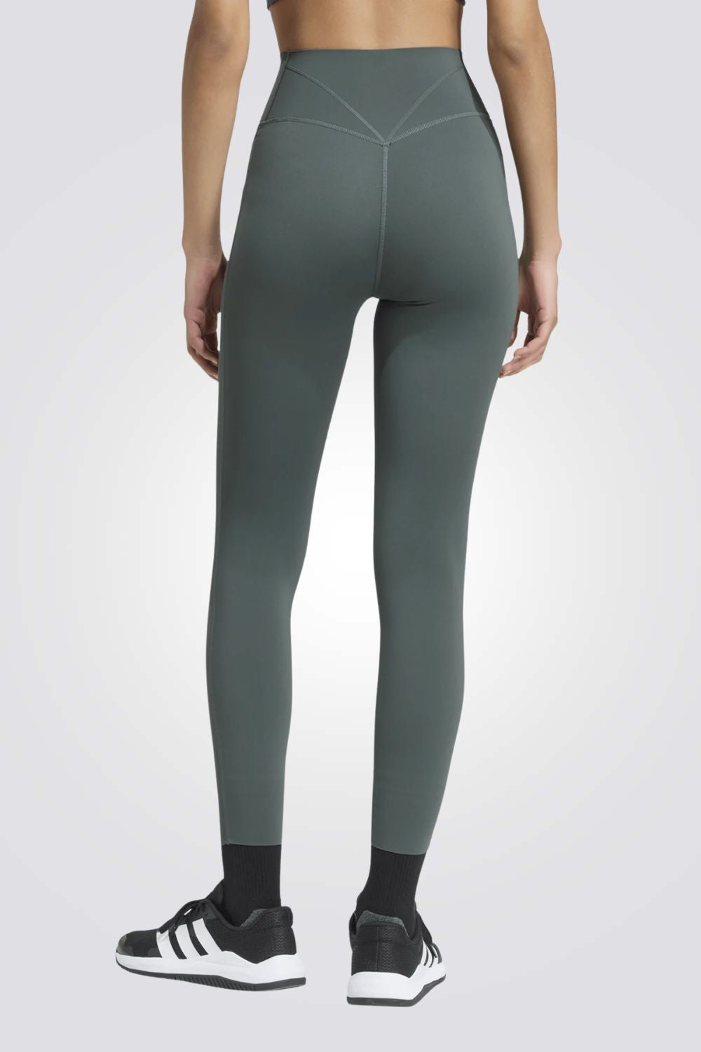טייץ ארוך Optime Workout Contour צבע אפור לנשים | אדידס