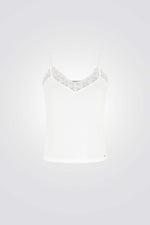 גופיה בצבע שנהב בשילוב תחרה