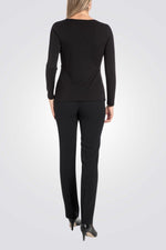 חולצת מעטפת בצבע שחור