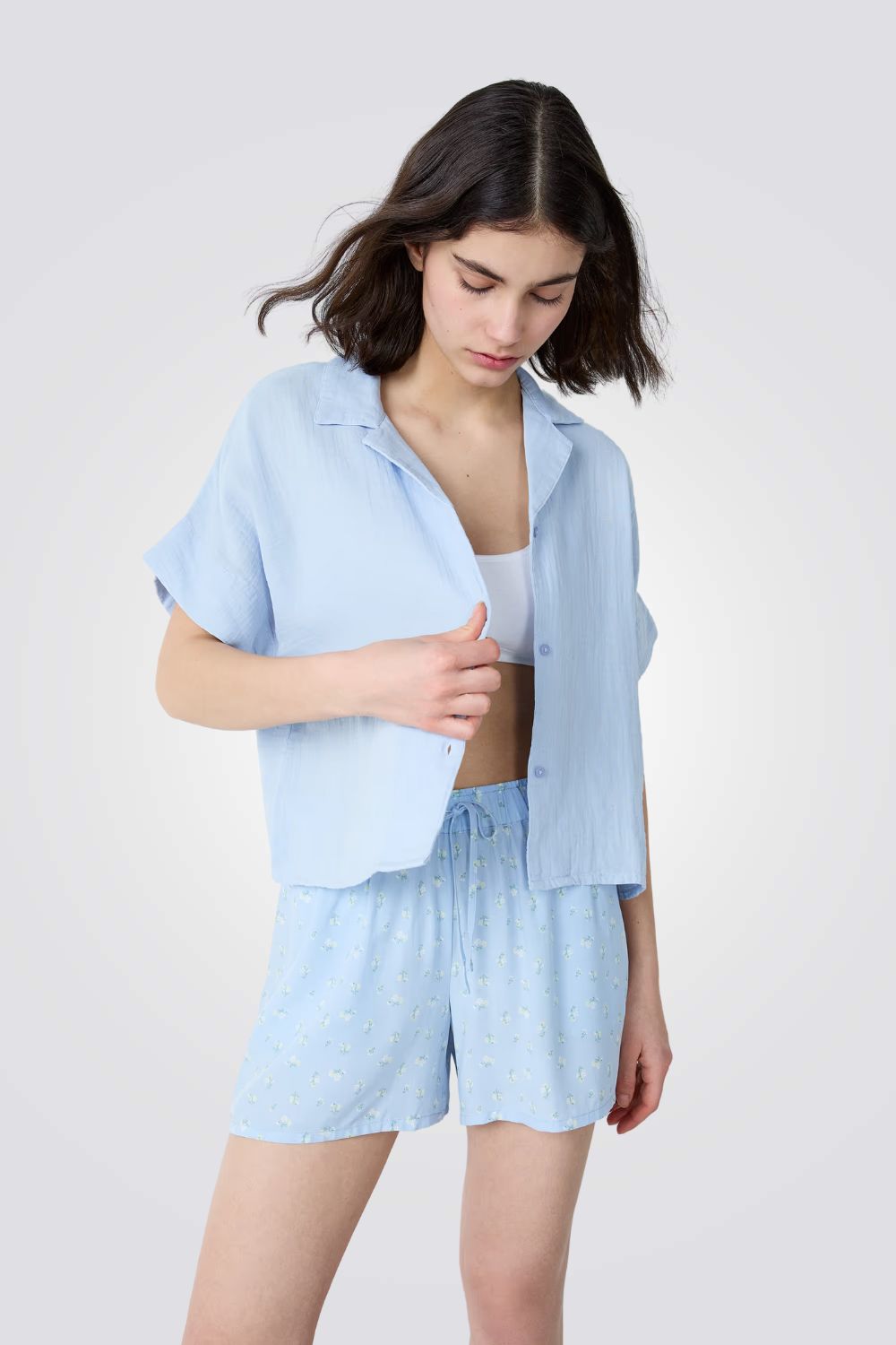 חולצת פיג'מה מכופתרת מכותנה VENICIA לנשים