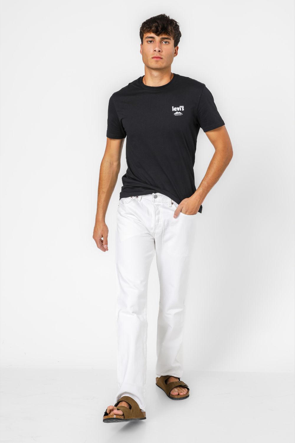 ג'ינס 501 לגברים בצבע לבן
