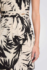 שמלה קצרה הדפס עלים 