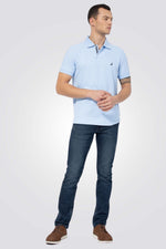 פולו SLIM FIT מנדף זיעה תכלת 