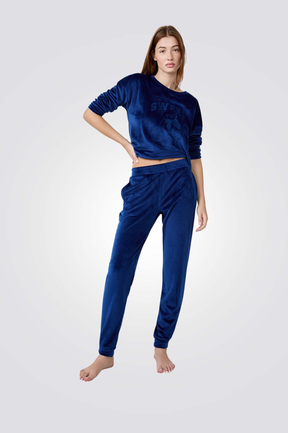 מכנסי פיג'מה עם רקמה של דובי | איתם