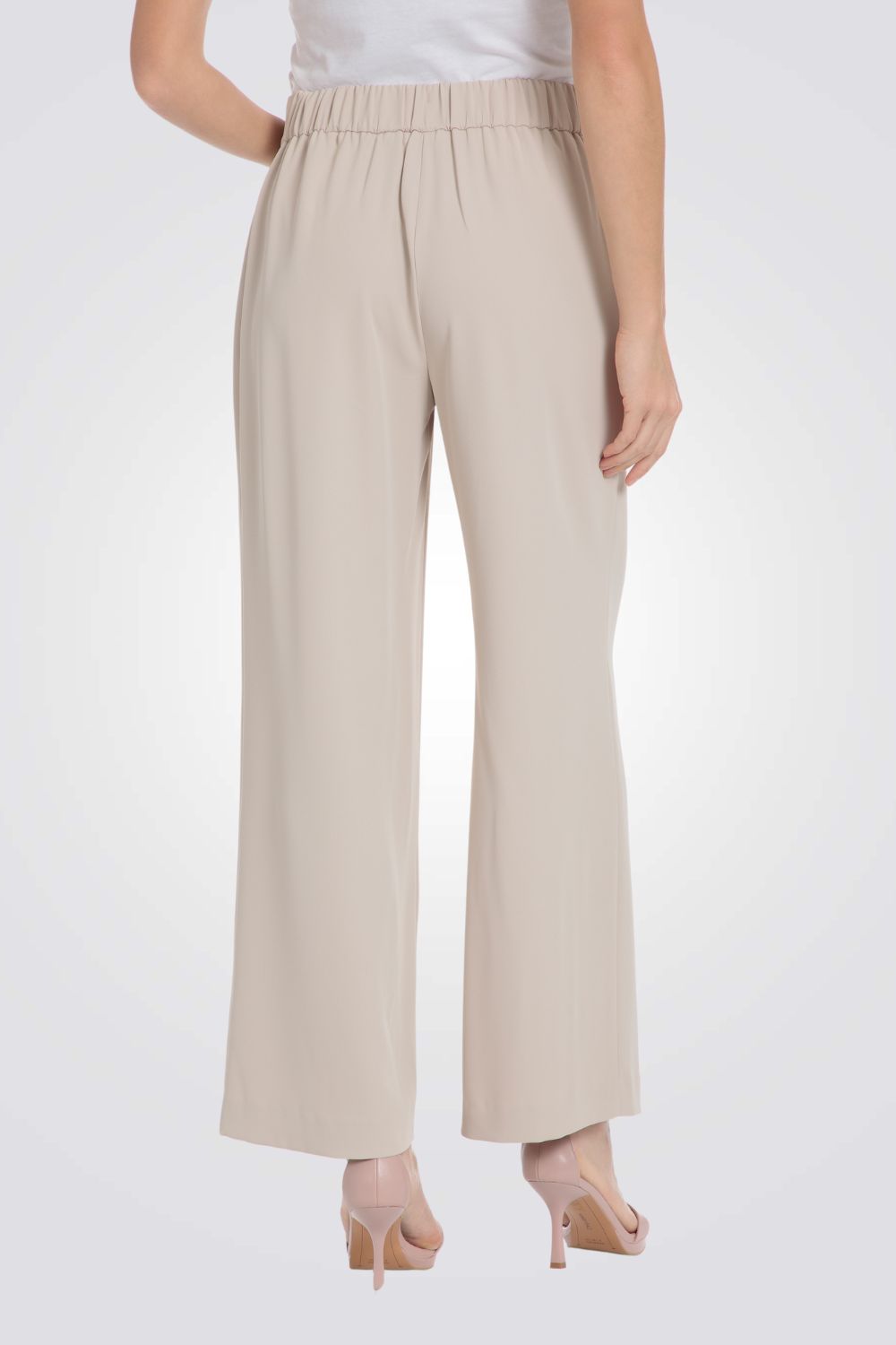 מכנסיים ארוכים מתרחבים בצבע בז'