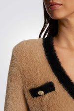 קרדיגן סריג רך בצבע כאמל