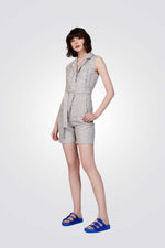 כפכפים COZY STRIPES בצבע כחול משבצות