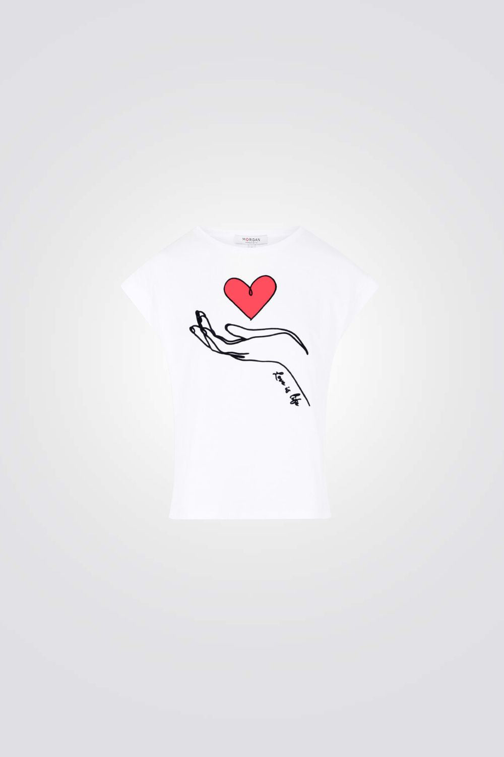 טישירט בצבע לבן הדפס החזית