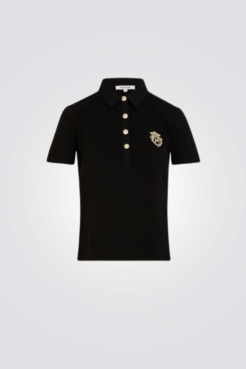 טישירט קצרה לנשים בצבע שחור | מורגן