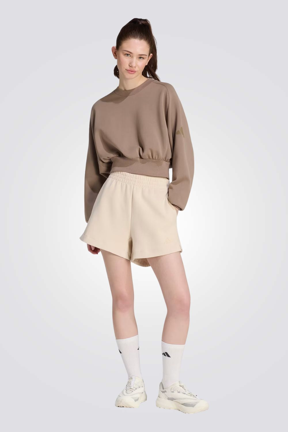 סווטשרט Soft Lux חאקי לנשים | אדידס
