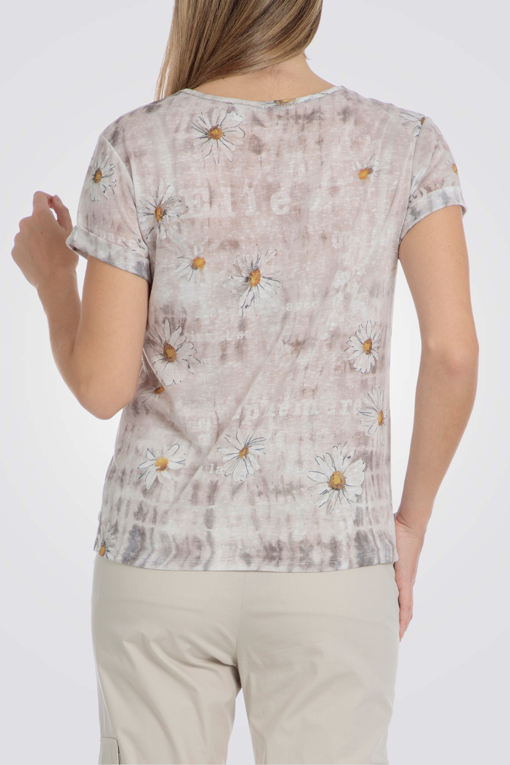 חולצת טי שירט בהדפס פרחים