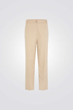 מכנס ארוך גזרה ישרה בצבע בז'