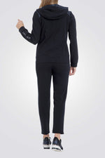 סווטשירט קפוצ'ון עם רוכסן בצבע נייבי