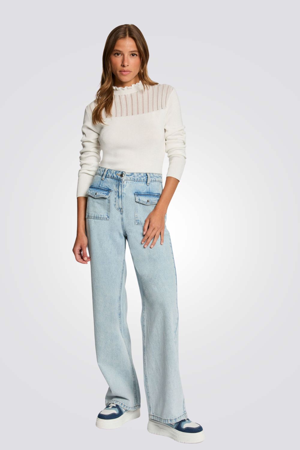 סריג לנשים עם צווארון גבוה | מורגן