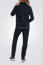 ג'קט מרופד חלקית בצבע נייבי