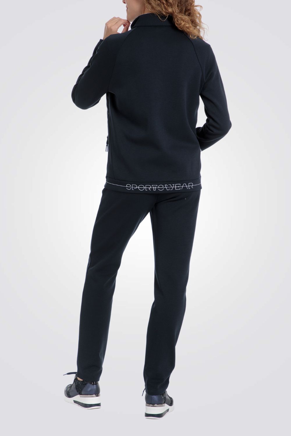 ג'קט מרופד חלקית בצבע נייבי