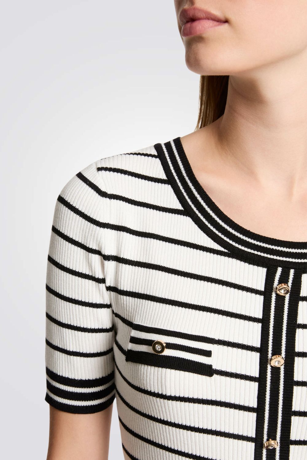 חולצת סריג הדפס פסים