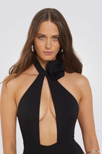 בגד גוף עם פתח עמוק המעוטר בפרח | איתם