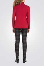 חולצת בייסיק ג'רסי צווארון גולף בצבע אדום