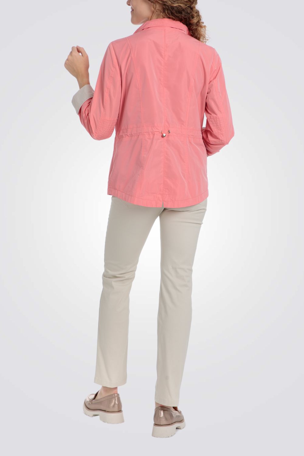 מעיל פארקה בצבע קורל