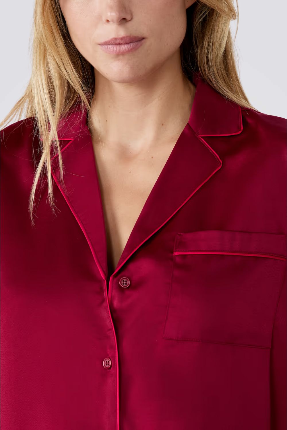 חולצת פיג’מה סאטן ארוכת שרוולים ERIKE לנשים | איתם