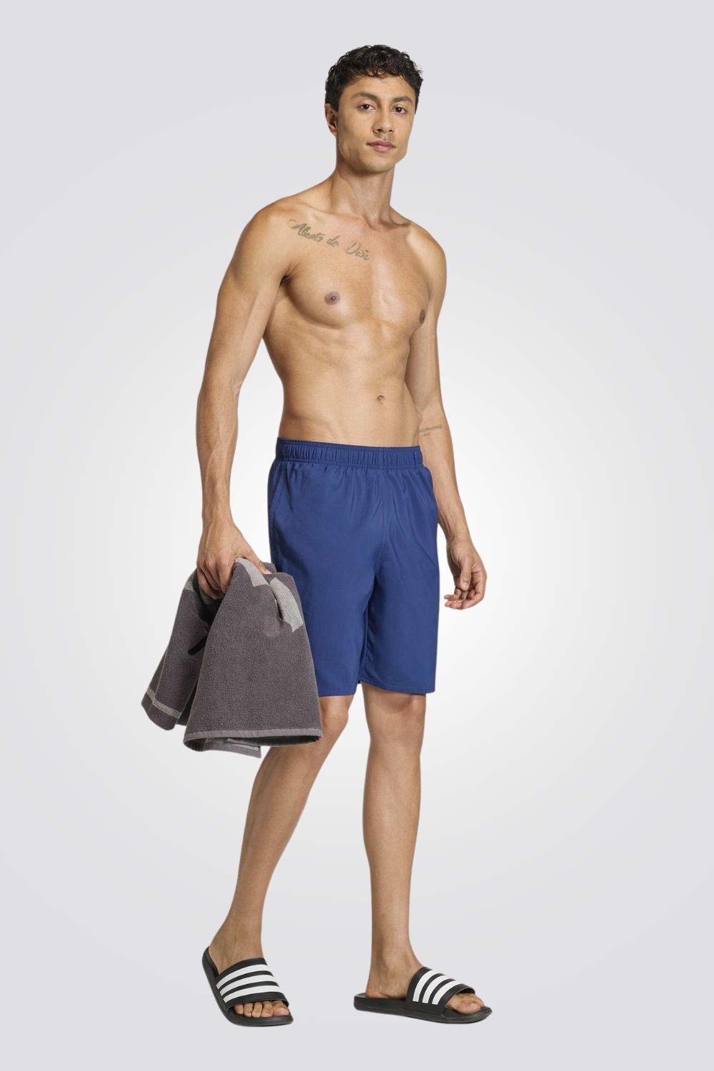 מכנסי בגד ים Solid 3Bars 8In לגברים | אדידס